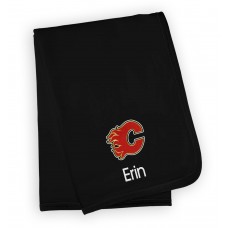 Calgary Flames Infant Personalized Blanket - Black
