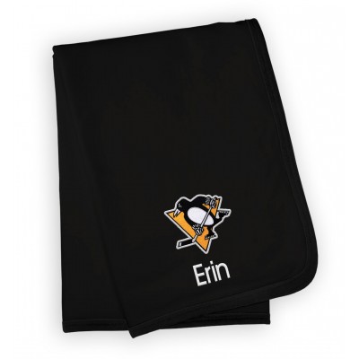 Именной плед Pittsburgh Penguins Infant - Black