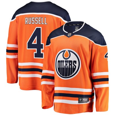 Игровая джерси Kris Russell Edmonton Oilers Breakaway - Orange - оригинальные хоккейные джерси Эдмонтон Ойлерз