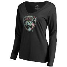 Футболка Florida Panthers Womens Lovely Long Sleeve V-Neck - Black