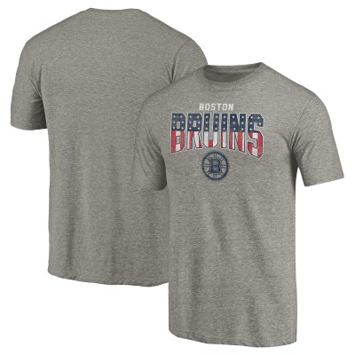 Футболка Boston Bruins Heathered Gray Freedom Tri-Blend