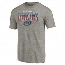 Футболка Carolina Hurricanes Heathered Gray Freedom Tri-Blend