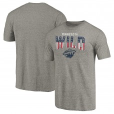 Футболка Minnesota Wild Heathered Gray Freedom Tri-Blend