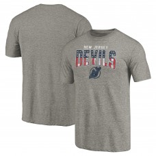 Футболка New Jersey Devils Heathered Gray Freedom Tri-Blend