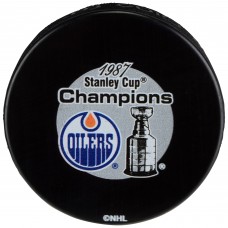 Шайба с автографом Edmonton Oilers Fanatics Authentic Unsigned 1987 Stanley Cup Champions Logo