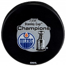 Шайба с автографом Edmonton Oilers Fanatics Authentic Unsigned 1990 Stanley Cup Champions Logo