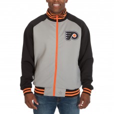 Philadelphia Flyers JH Design Reversible Polyester Track Full Zip Jacket - Gray