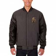 Куртка Vegas Golden Knights JH Design Wool & Leather Reversible Two Hit - Charcoal/Black