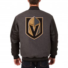 Куртка Vegas Golden Knights JH Design Wool & Leather Reversible Two Hit - Charcoal/Black