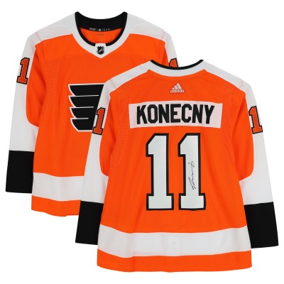Игровая джерси Autographed Philadelphia Flyers Travis Konecny Fanatics Authentic Orange Adidas Authentic