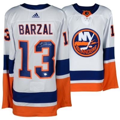 Autographed New York Islanders Mathew Barzal Fanatics Authentic White Adidas Authentic Jersey