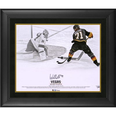 Autographed Vegas Golden Knights William Karlsson Fanatics Authentic Framed 16 x 20 Goal Between Legs Spotlight Photograph