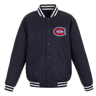 Montreal Canadiens JH Design Front Hit Poly Twill Jacket - Navy - оригинальная атрибутика Монреаль Канадиенс