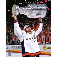 Washington Capitals Alex Ovechkin Fanatics Authentic 2018 Stanley Cup Champions Autographed 16 x 20 Raising Cup Photograph with 2018 SC Champs Inscription