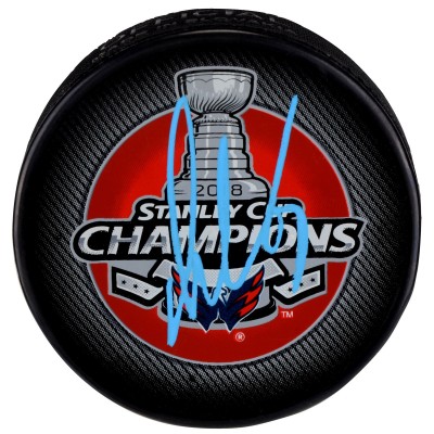 Washington Capitals Alex Ovechkin Fanatics Authentic 2018 Stanley Cup Champions Autographed Stanley Cup Champions Logo Hockey Puck