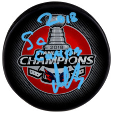 Шайба Washington Capitals Alex Ovechkin Fanatics Authentic 2018 Stanley Cup Champions Autographed Stanley Cup Champions Logo with 2018 SC Champs Inscription Шайба Washington Capitals Alex Ovechkin Fanatics Authentic 2018 Stanley Cup Champions Autographed Stanley Cup Champions Logo with 2018 SC Champs Inscription