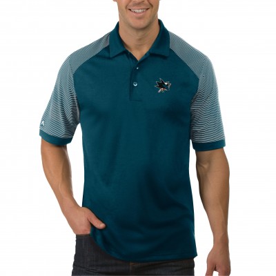 Поло San Jose Sharks Antigua Engage - Teal/White