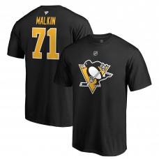Футболка Evgeni Malkin Pittsburgh Penguins Authentic Stack - Black