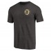 Футболка Boston Bruins Black Primary Logo Left Chest Distressed Tri-Blend