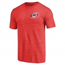 Футболка Carolina Hurricanes Red Primary Logo Left Chest Distressed Tri-Blend