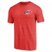 Футболка Carolina Hurricanes Red Primary Logo Left Chest Distressed Tri-Blend