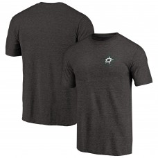 Dallas Stars Black Primary Logo Left Chest Distressed Tri-Blend T-Shirt