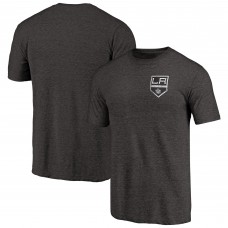 Los Angeles Kings Black Primary Logo Left Chest Distressed Tri-Blend T-Shirt