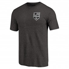 Los Angeles Kings Black Primary Logo Left Chest Distressed Tri-Blend T-Shirt