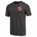 Футболка New Jersey Devils Black Primary Logo Left Chest Distressed Tri-Blend