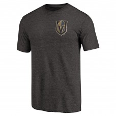 Футболка Vegas Golden Knights Black Primary Logo Left Chest Distressed Tri-Blend