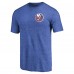 New York Islanders Royal Primary Logo Left Chest Distressed Tri-Blend T-Shirt