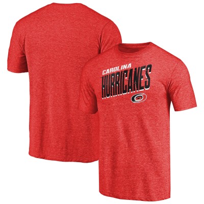 Carolina Hurricanes Red Slant Strike Tri-Blend T-Shirt