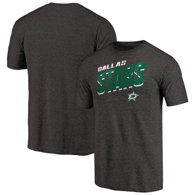 Dallas Stars Black Slant Strike Tri-Blend T-Shirt