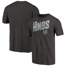 Los Angeles Kings Black Slant Strike Tri-Blend T-Shirt
