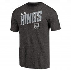 Los Angeles Kings Black Slant Strike Tri-Blend T-Shirt