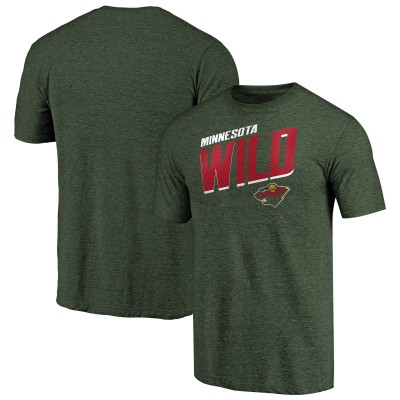 Футболка Minnesota Wild Green Slant Strike Tri-Blend