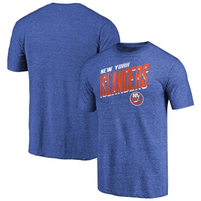 New York Islanders Royal Slant Strike Tri-Blend T-Shirt