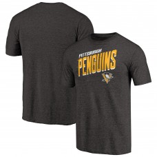 Футболка Pittsburgh Penguins Black Slant Strike Tri-Blend Футболка Pittsburgh Penguins Black Slant Strike Tri-Blend