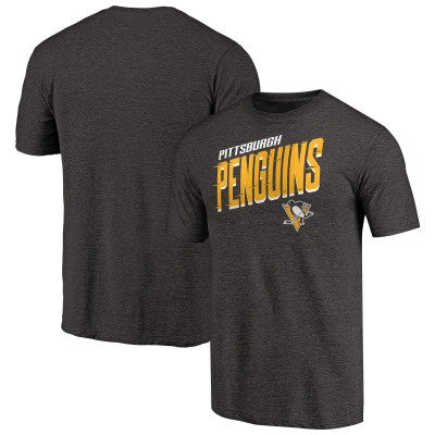 Футболка Pittsburgh Penguins Black Slant Strike Tri-Blend