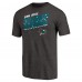 San Jose Sharks Black Slant Strike Tri-Blend T-Shirt