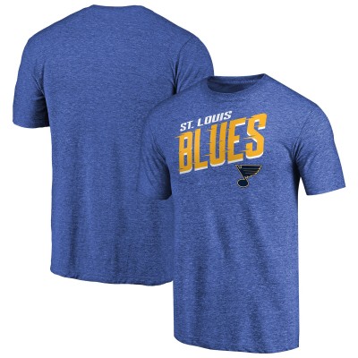 St. Louis Blues Blue Slant Strike Tri-Blend T-Shirt