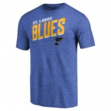 St. Louis Blues Blue Slant Strike Tri-Blend T-Shirt