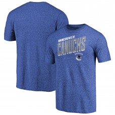Vancouver Canucks Blue Slant Strike Tri-Blend T-Shirt