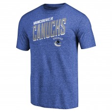 Vancouver Canucks Blue Slant Strike Tri-Blend T-Shirt