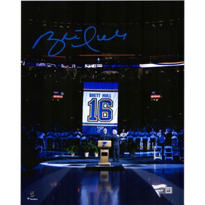 Autographed St. Louis Blues Brett Hull Fanatics Authentic 8 x 10 Banner Raising Photograph