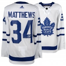 Игровая джерси Autographed Toronto Maple Leafs Auston Matthews Fanatics Authentic White Adidas Authentic
