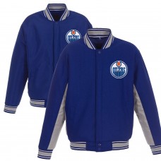 Куртка Edmonton Oilers JH Design Wool Poly-Twill Accent - Royal/Gray