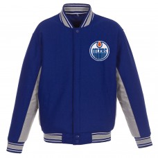 Куртка Edmonton Oilers JH Design Wool Poly-Twill Accent - Royal/Gray