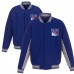 New York Rangers JH Design Wool Poly-Twill Accent Full Snap Jacket - Royal/Gray