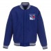 New York Rangers JH Design Wool Poly-Twill Accent Full Snap Jacket - Royal/Gray